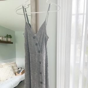 Striped black summer dress